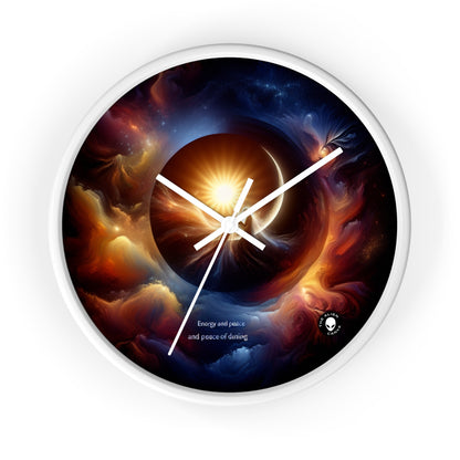 "Celestial Embrace: The Fusion of Sun and Moon" - The Alien Wall Clock