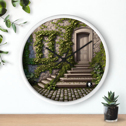 "Trompe-L'oeil Ivy Wall" - The Alien Wall Clock Trompe-l'oeil