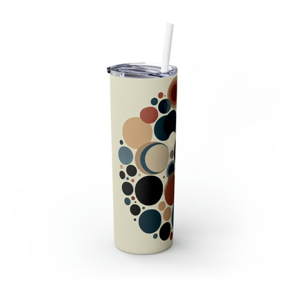 "Interwoven Circles: A Minimalist Approach" - The Alien Maars® Skinny Tumbler with Straw 20oz Minimalism Style
