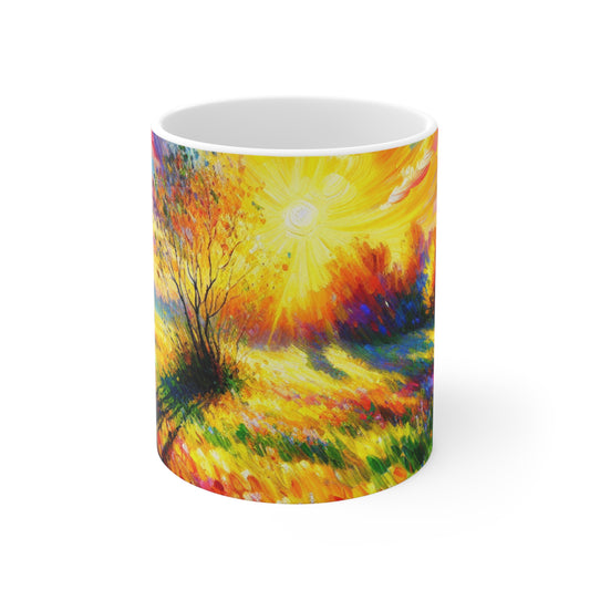 "Vibrant Springtime Sky" - La tasse en céramique Alien 11oz Style Fauvisme