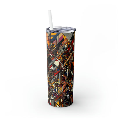 "Toasters, Shoes, and Teapots: A Dadaist Wonderland" - The Alien Maars® Skinny Tumbler with Straw 20oz Dadaism