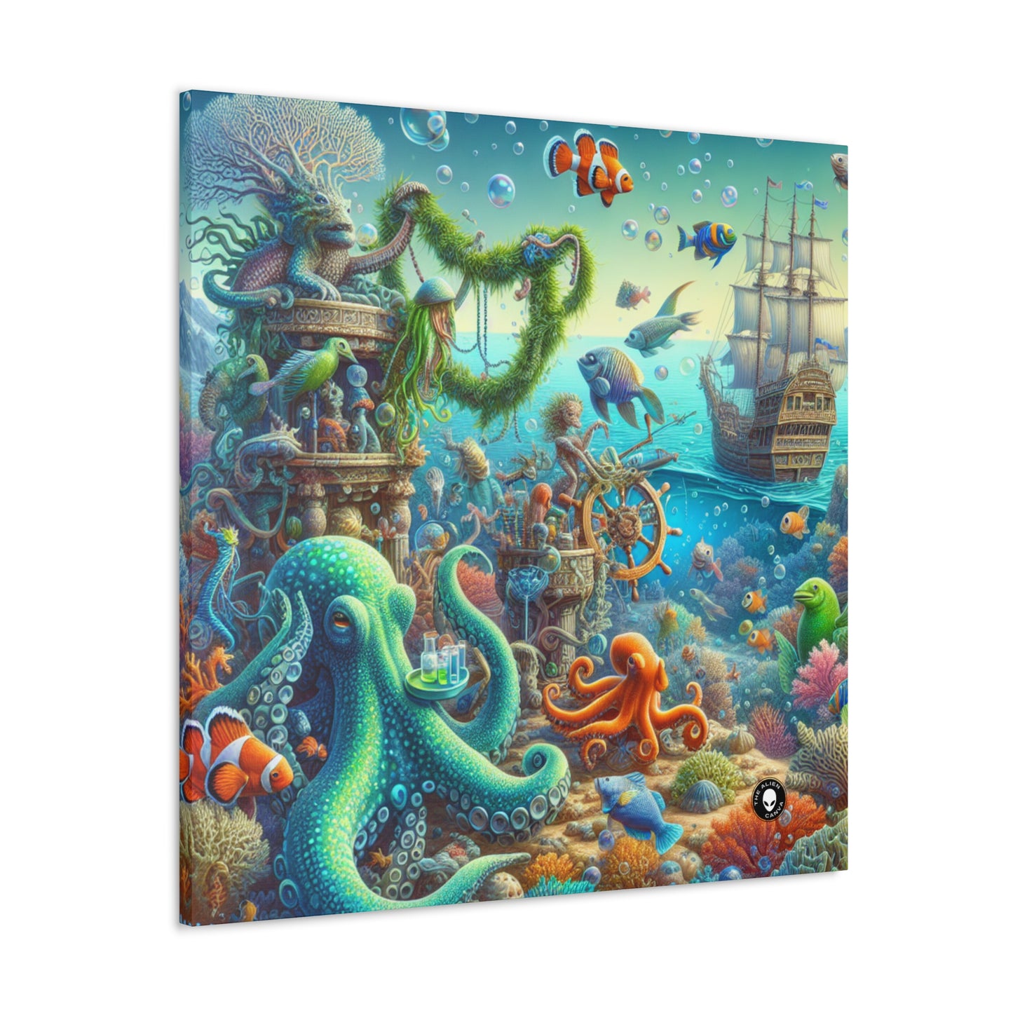 "Fiesta sous-marine" - La toile Alien