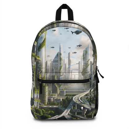 "Nature's Reclamation: A Futuristic Cityscape" - The Alien Backpack