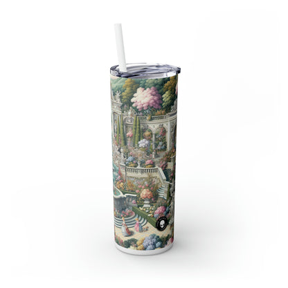 "Garden Elegance: A Rococo Affair" - The Alien Maars® Skinny Tumbler with Straw 20oz Rococo