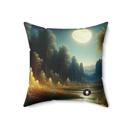 "Light and Dark in the Moonlight" - The Alien Spun Polyester Square Pillow Post-Impressionism