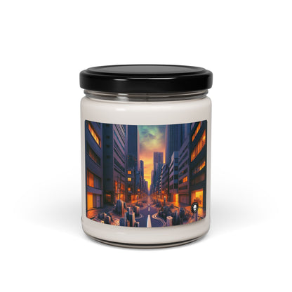 "Melting City: A Surreal Nighttime View" - The Alien Scented Soy Candle 9oz