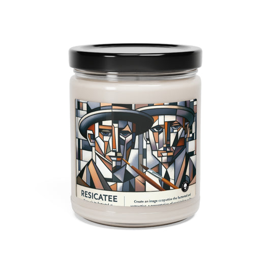 "Paisaje urbano cubista: vistas fragmentadas de la energía urbana" - The Alien Scented Soy Candle 9oz Cubism