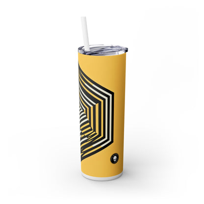 « Illusions dynamiques : Op Art Exploration » - The Alien Maars® Skinny Tumbler avec paille 20oz Optical Art (Op Art)