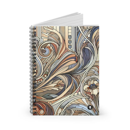 "Nature's Muse: Art Nouveau Woman" - The Alien Spiral Notebook (Ligne Lignée) Art Nouveau