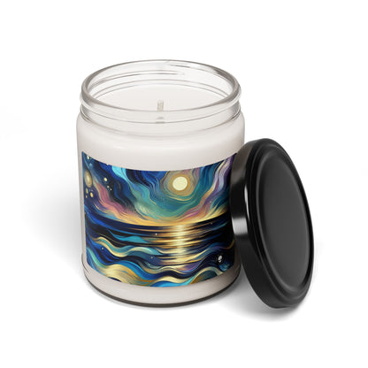 "Midnight Majesty: Abstract Ocean Reflections" - The Alien Scented Soy Candle 9oz