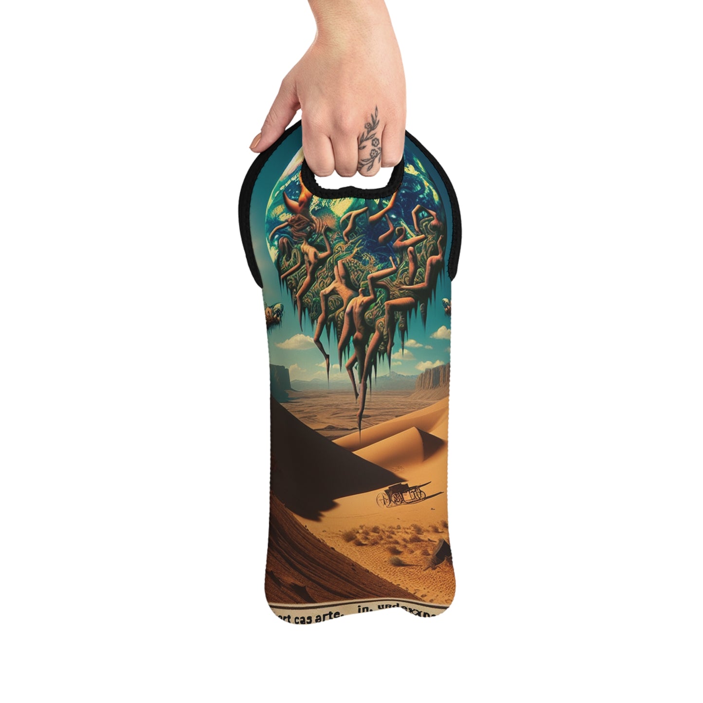 "Levantamiento en el Outback" - The Alien Wine Tote Bag Estilo Surrealismo