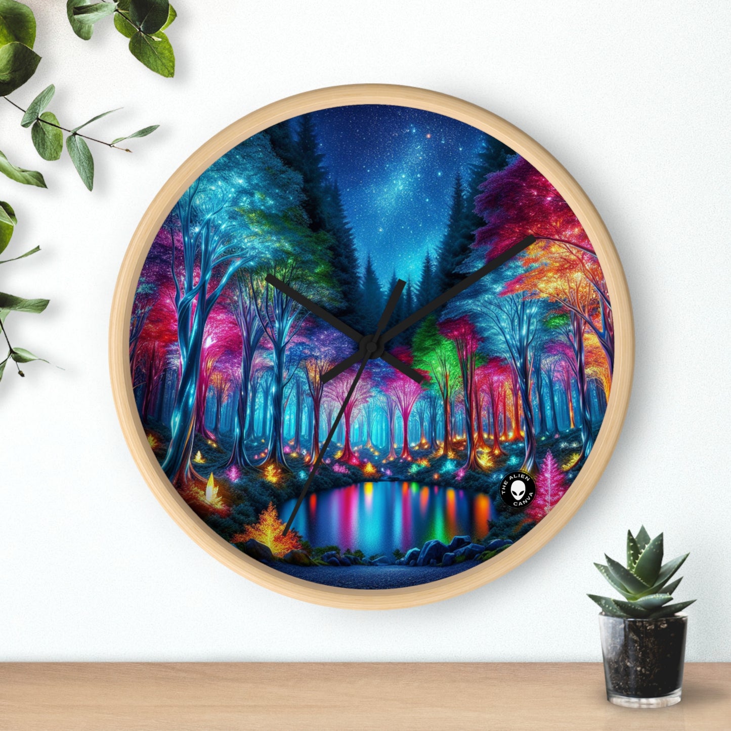 « Crystal Glow : La forêt enchantée » – L'horloge murale extraterrestre