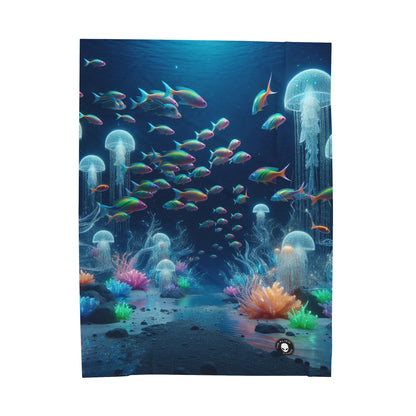 "Neon Dreams: The Underwater Wonderland" - The Alien Velveteen Plush Blanket