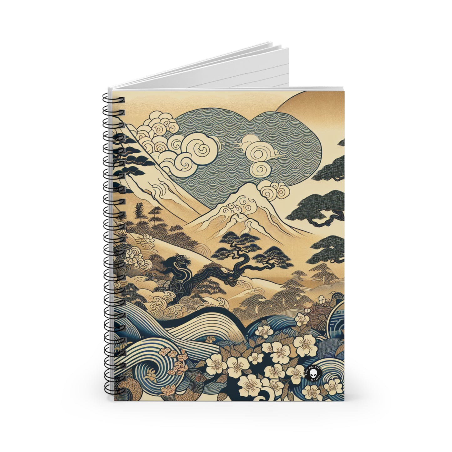 "Los sueños festivos de Edo" - El cuaderno de espiral alienígena (línea rayada) Ukiyo-e (impresión en madera japonesa)