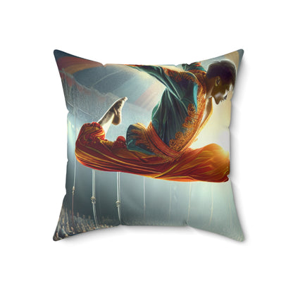 "The Aerial Acrobat" - The Alien Spun Polyester Square Pillow Photorealism