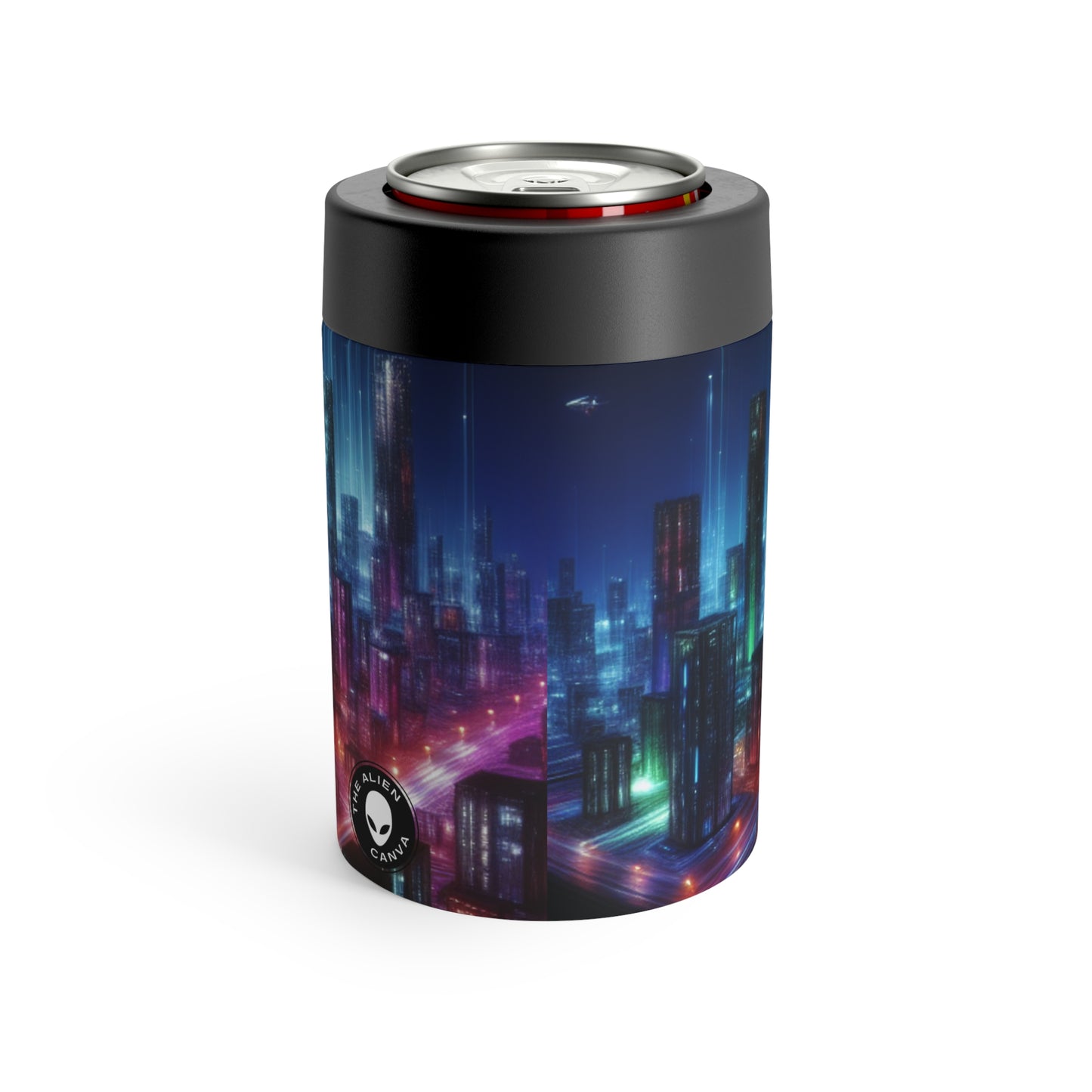 "Neon Skyline: A Futuristic Cityscape" - The Alien Can Holder