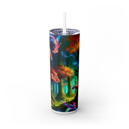 « Forêt arc-en-ciel du dragon » - Verre fin Alien Maars® avec paille 20 oz