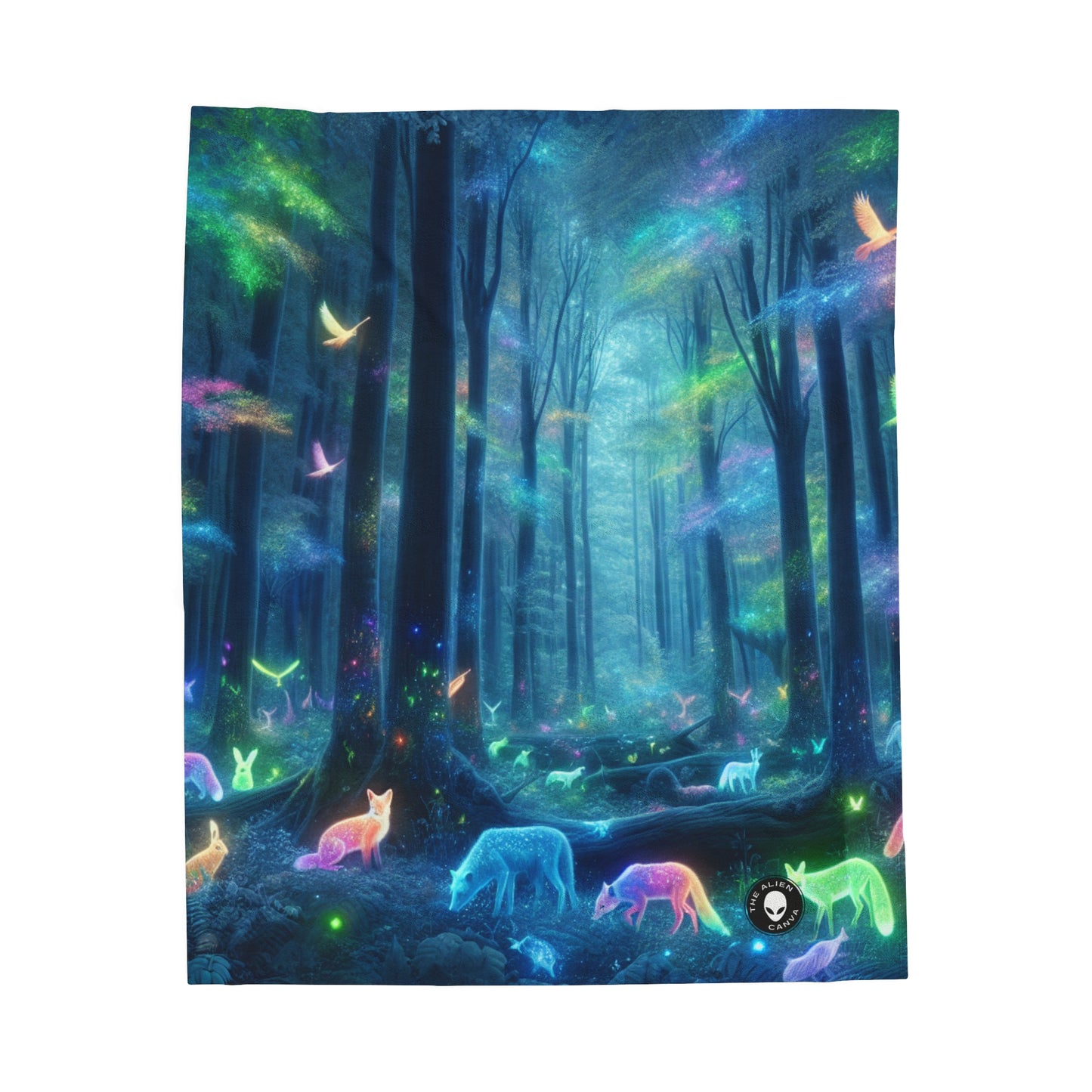 "Enchanted Rainbow Forest" - The Alien Velveteen Plush Blanket