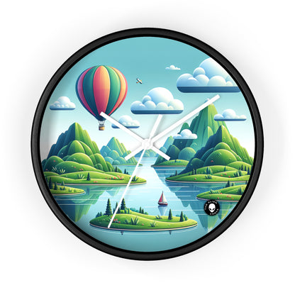 "Tranquil Skies: Hot Air Balloon Adventure" - The Alien Wall Clock