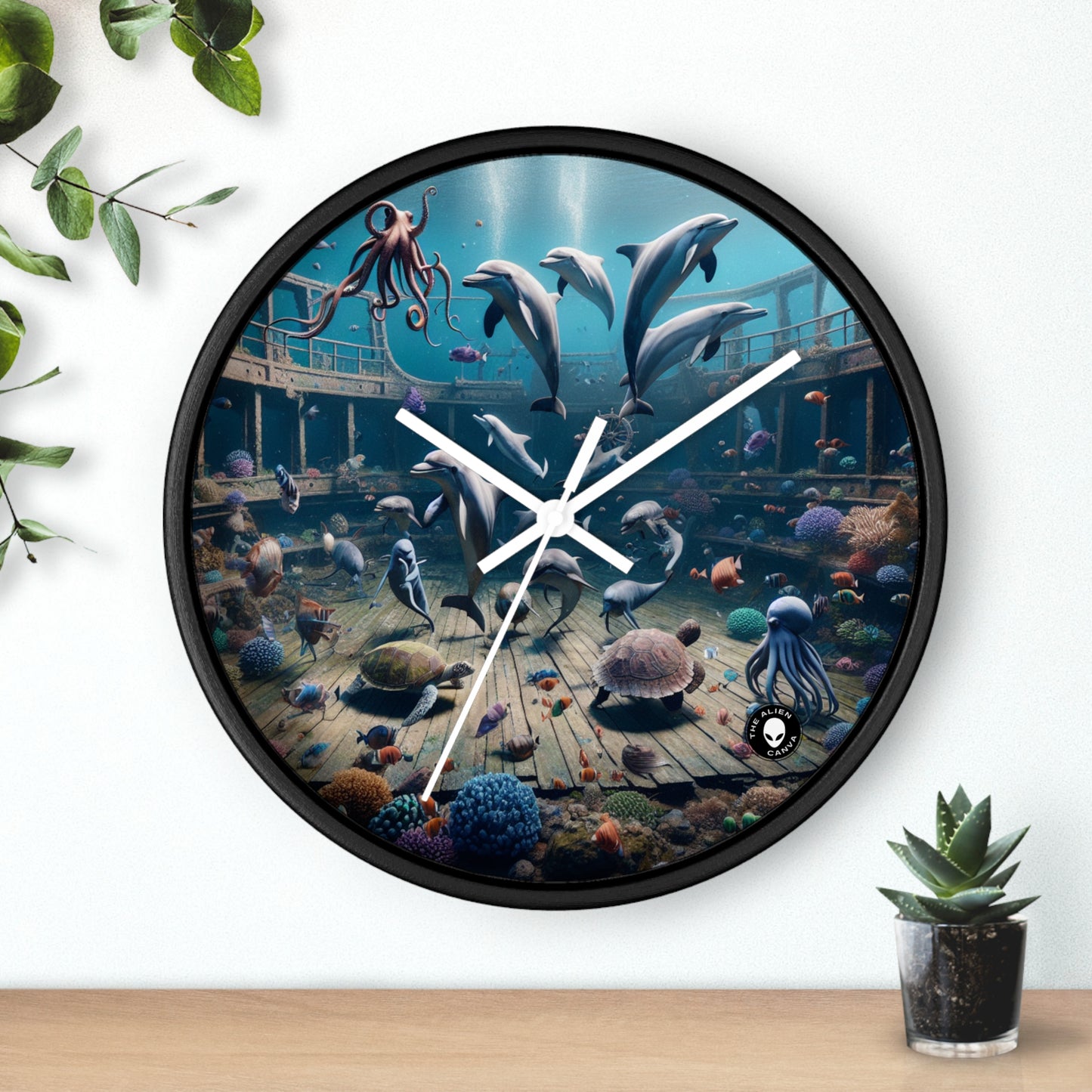 "Shipwreck Soiree: An Underwater Dance Party" - The Alien Wall Clock