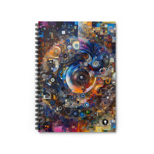 "Perception Distorted: A Postmodern Commentary on Reality" - The Alien Spiral Notebook (Ruled Line) Postmodern Art