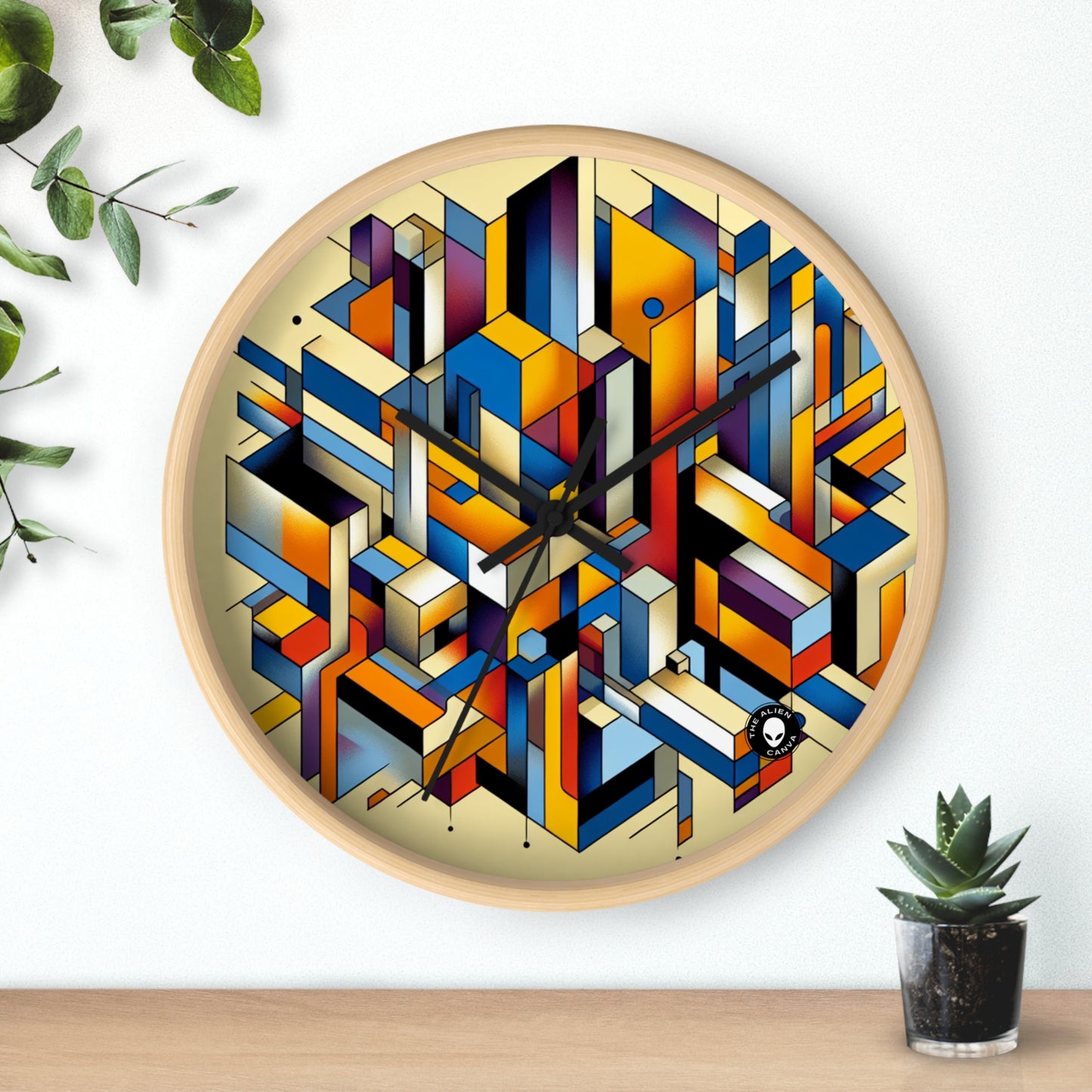 "Metropolis Pulse" - L'Horloge Murale Alien Cubo-Futurisme