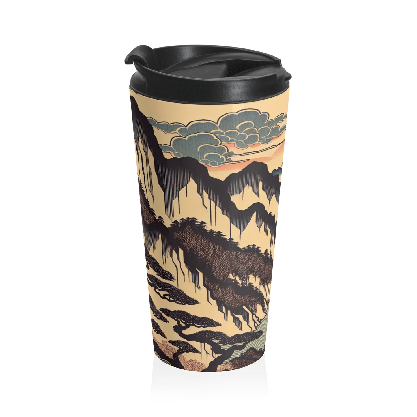 "Cherry Blossom Serenity: A Captivating Ukiyo-e Tribute to the Japanese Tea Ceremony" - The Alien Stainless Steel Travel Mug Ukiyo-e (Japanese Woodblock Printing)