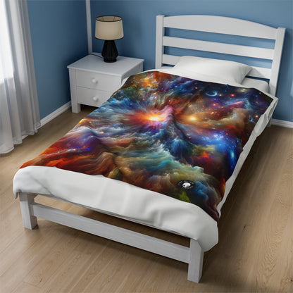 "Galactic Creation: A Kaleidoscope of Cosmic Wonder" - The Alien Velveteen Plush Blanket