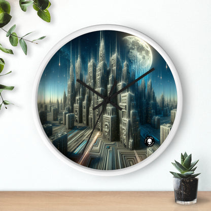 "Nighttime Cityscape Melt" - The Alien Wall Clock