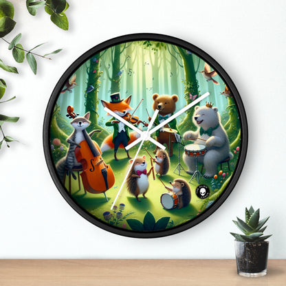 "Animales musicales en el bosque encantado" - El reloj de pared alienígena