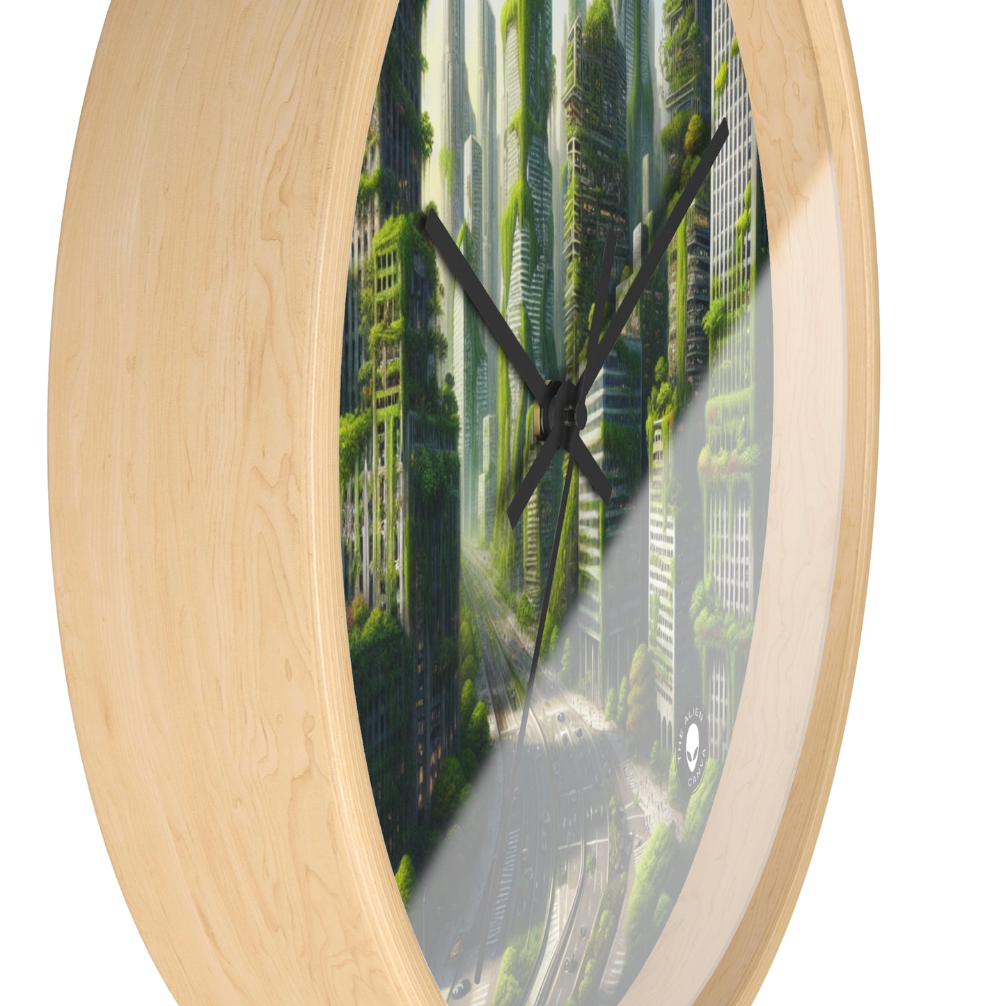 "Nature's Resurgence: A Futuristic Cityscape" - The Alien Wall Clock