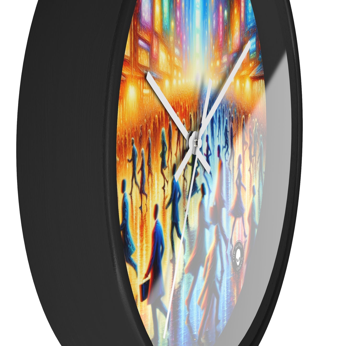 "Neon Nightscapes: A Symphony of City Chaos" - The Alien Wall Clock