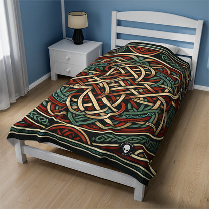 "Majestic Celtic Vision: A Mesmerizing Artwork Inspired by the Cliffs of Moher" - The Alien Velveteen Plush Blanket Celtic Art