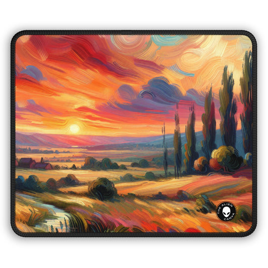 "Vistas armoniosas: una celebración postimpresionista de la naturaleza y la vida rural" - The Alien Gaming Mouse Pad Postimpresionismo