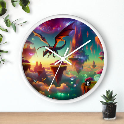 « Le vol du dragon dans le royaume fantastique » – L'horloge murale extraterrestre