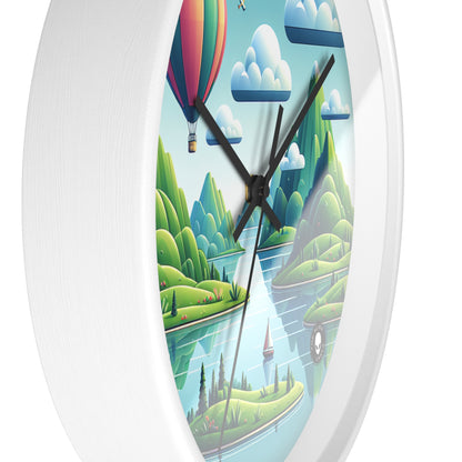 "Tranquil Skies: Hot Air Balloon Adventure" - The Alien Wall Clock