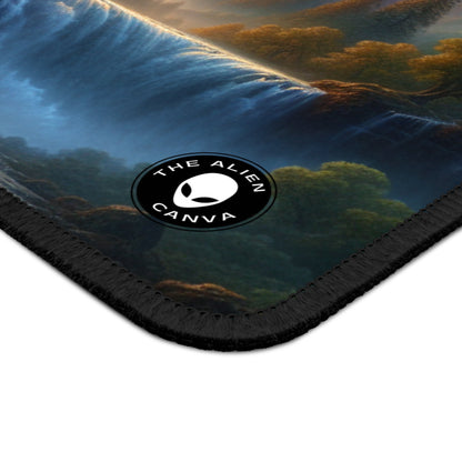 "El abrazo de la tormenta: un paisaje romántico" - The Alien Gaming Mouse Pad Romanticismo