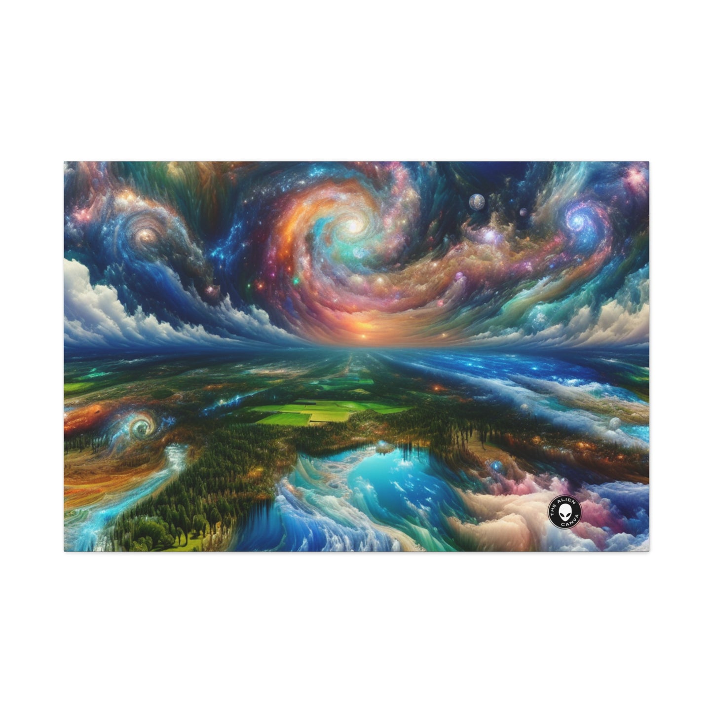 "Galactic Patchwork: A Surreal Landscape" - The Alien Canva