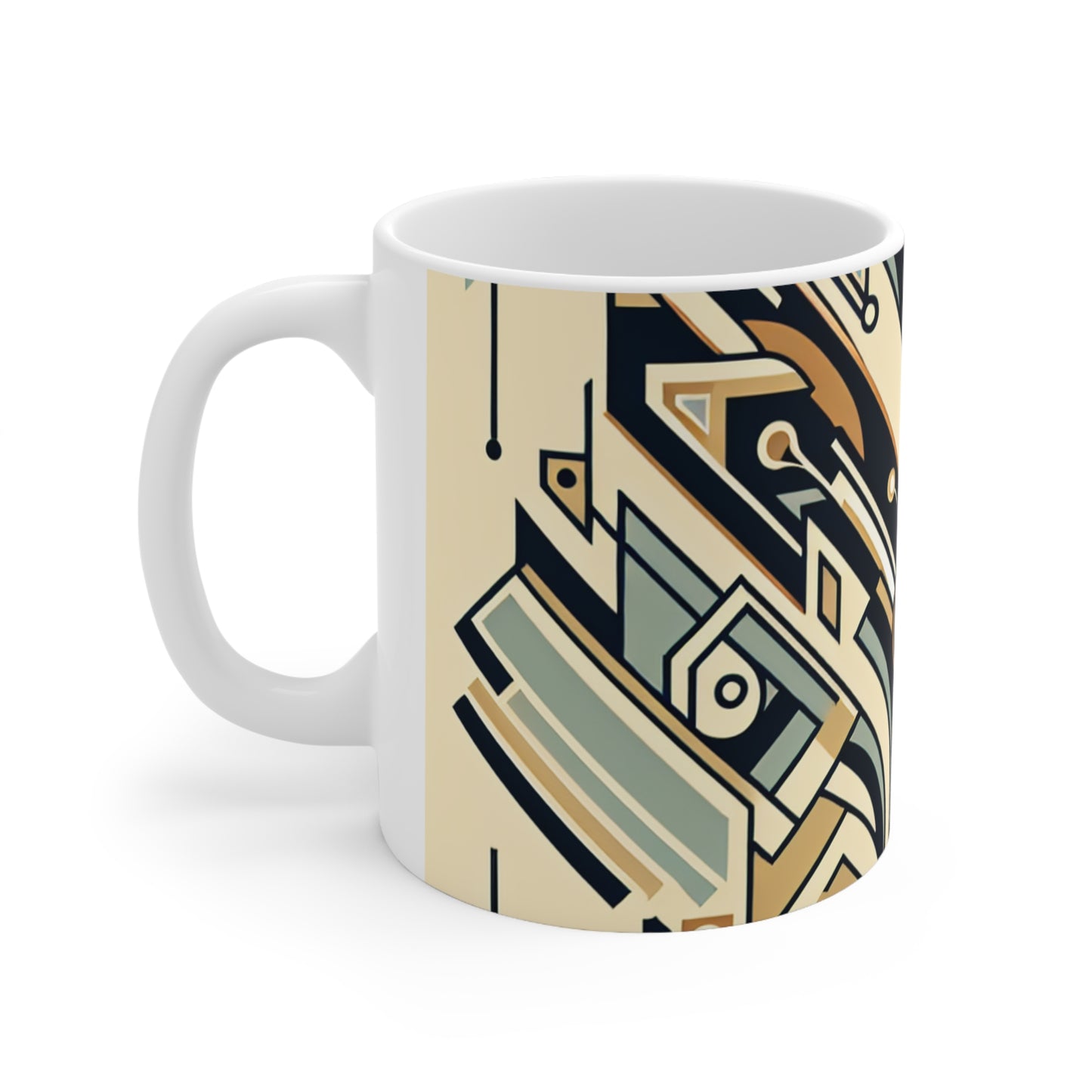 "Glamorous Nights: An Art Deco Cityscape" - The Alien Ceramic Mug 11oz Art Deco