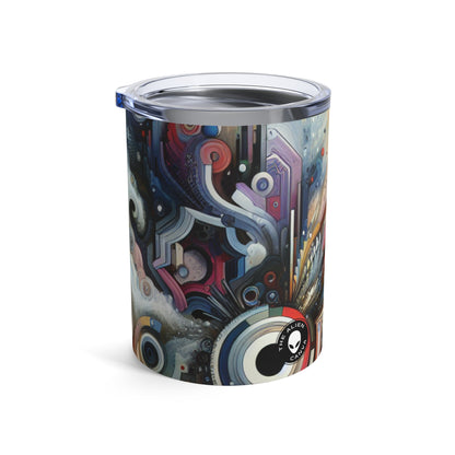 "Temporal Flux: A Surreal Journey through Abstract Shapes and Vibrant Colors" - The Alien Tumbler 10oz Avant-garde Art