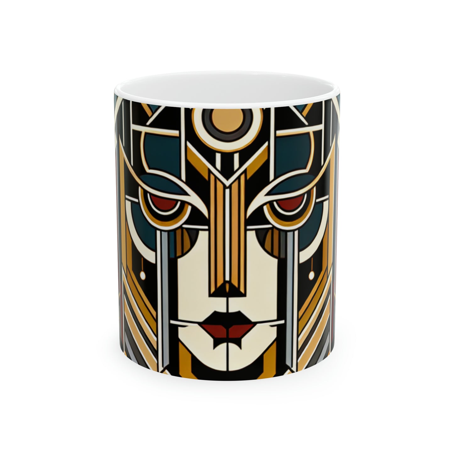 "Glamour & Decadence: A 1920s Art Deco Cocktail Soiree" - The Alien Ceramic Mug 11oz Art Deco