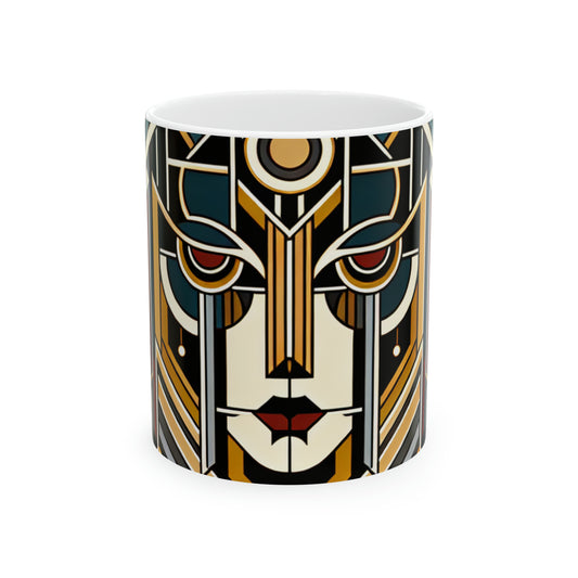 "Glamour & Decadence: A 1920s Art Deco Cocktail Soiree" - The Alien Ceramic Mug 11oz Art Deco