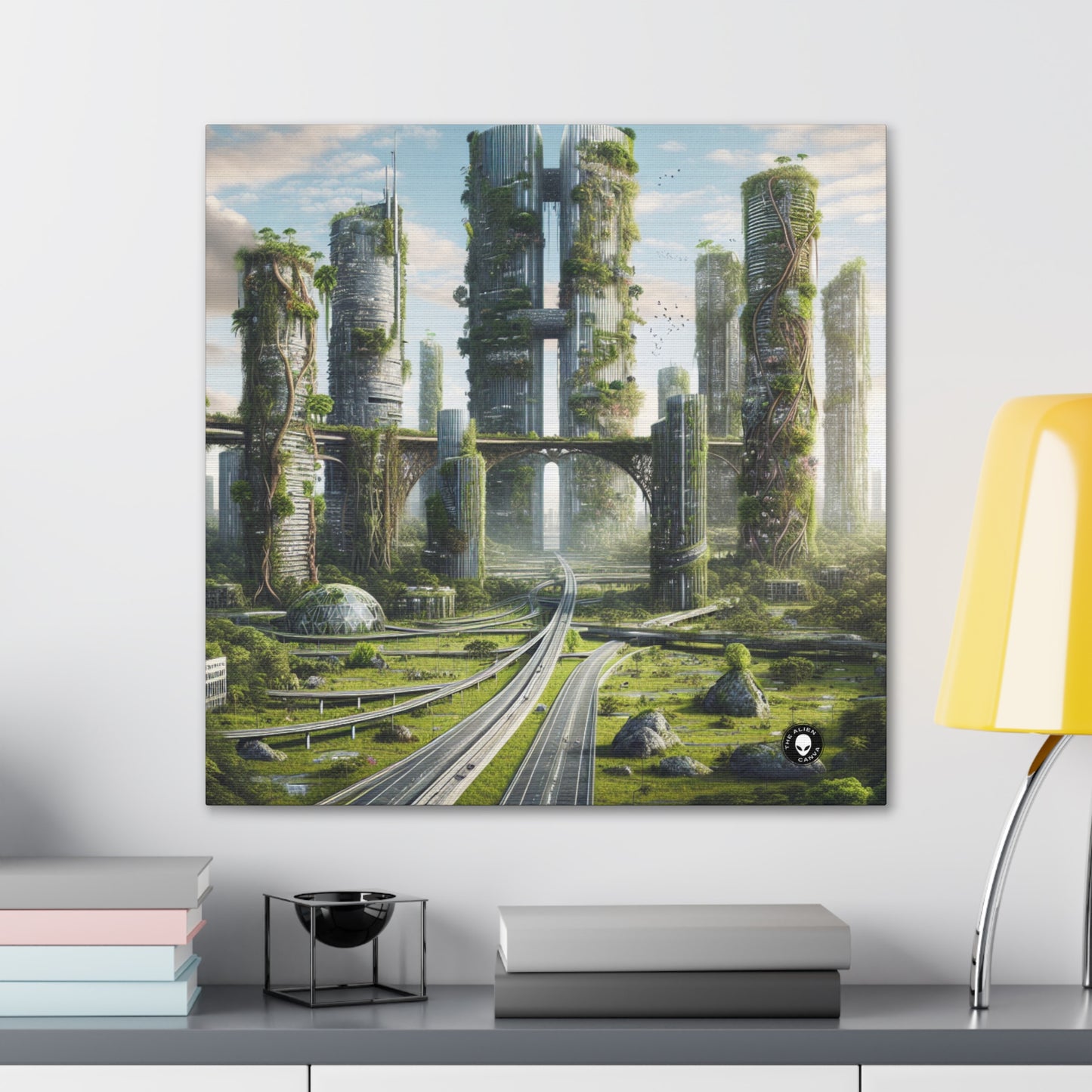 "Nature's Reclamation: A Futuristic Cityscape" - The Alien Canva