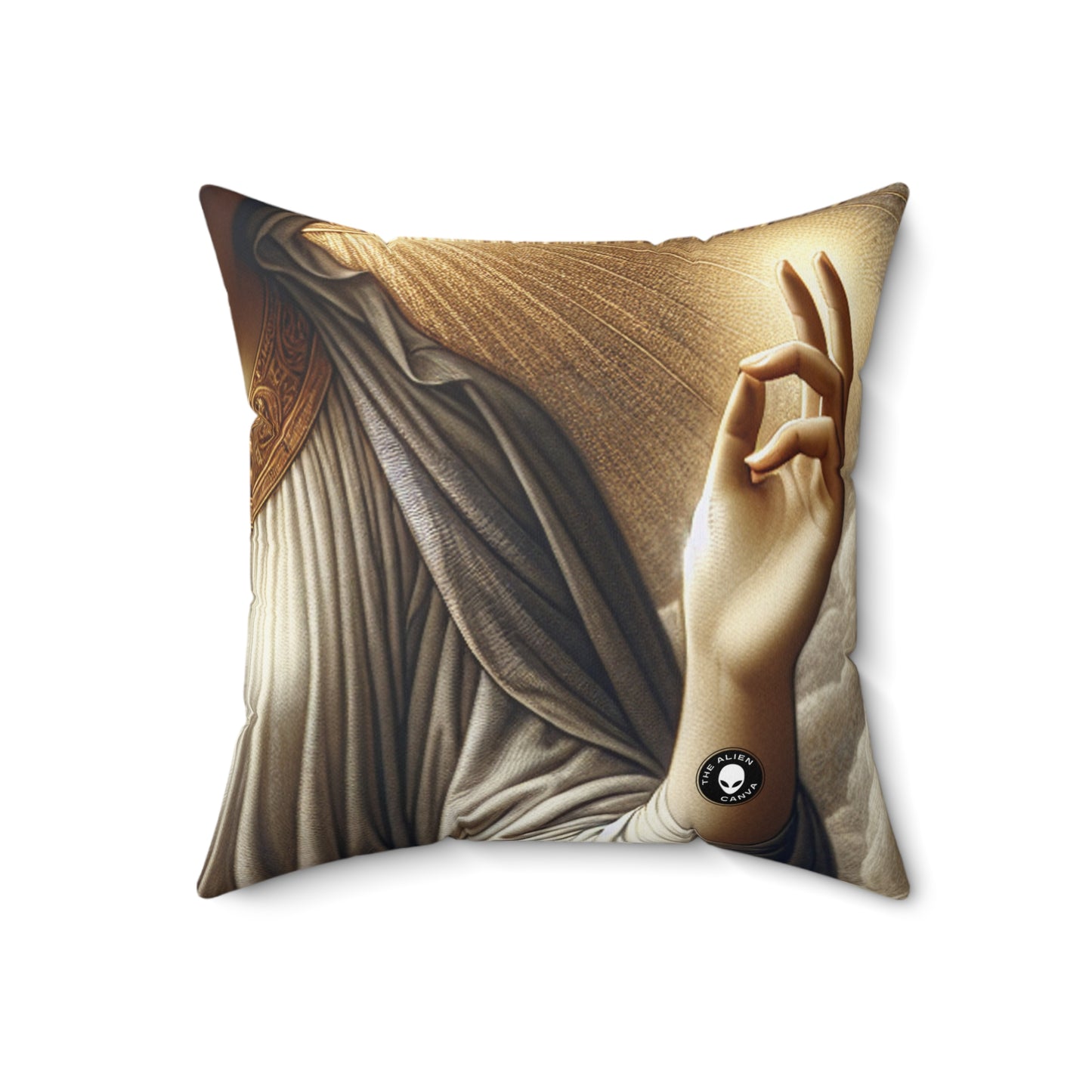 « La Madone Radieuse » - L’Alien Spun Polyester Square Pillow Art religieux