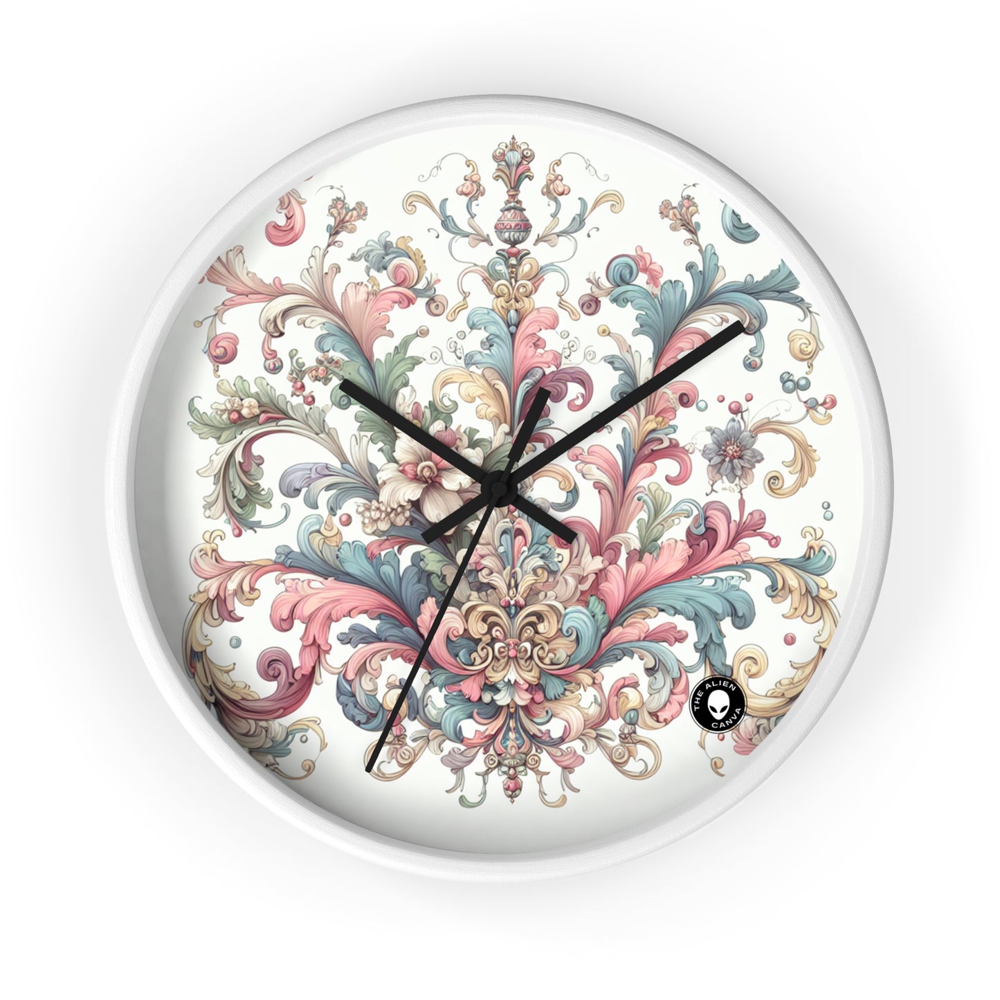 "Élégance enchantée : une soirée dans un jardin rococo" - The Alien Wall Clock Rococo