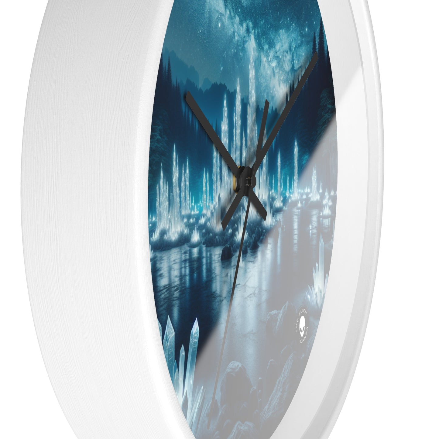 "Crystal Grove: Starlit Reflections" - The Alien Wall Clock