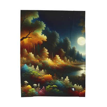 "Light and Dark in the Moonlight" - The Alien Velveteen Plush Blanket Post-Impressionism