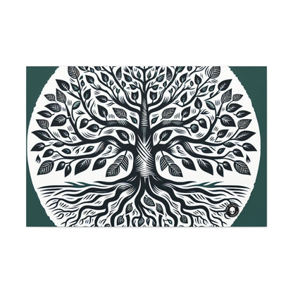 "Modern Woodcut Family Tree" - The Alien Canva Woodcut Printing