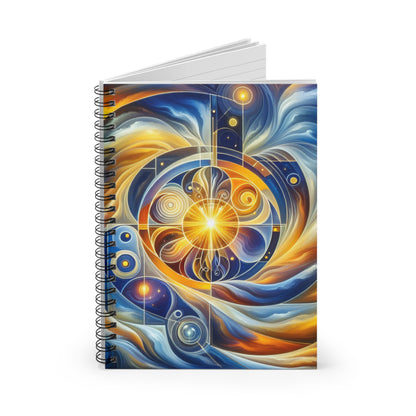 "Ascending Divinity: A Spiritual Awakening in Vibrant Geometry" - The Alien Spiral Notebook (Ruled Line) Religious Art Style