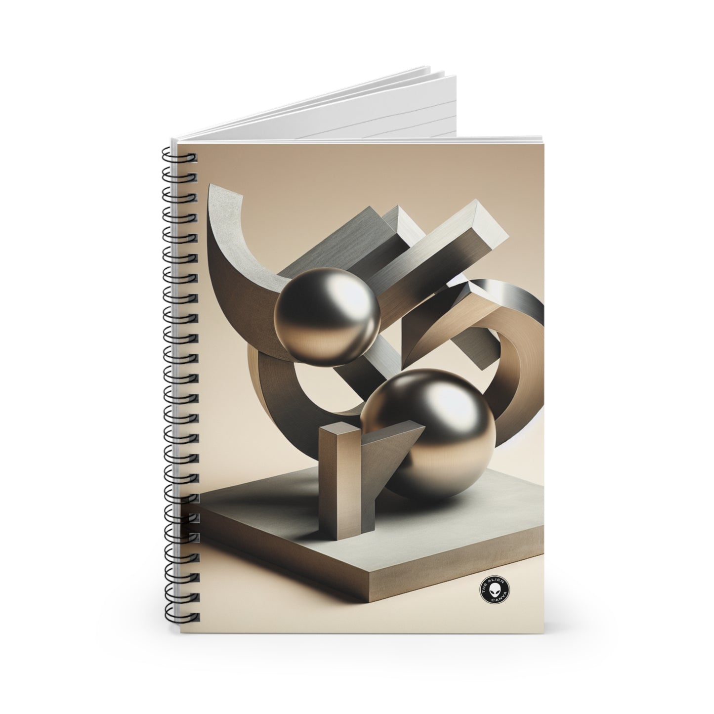 "Harmony in Nature: A Modernist Interpretation" - The Alien Spiral Notebook (Ruled Line) Modernist Sculpture